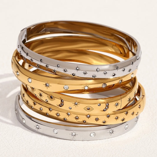 Stainless Steel Zirconia Star Bracelet